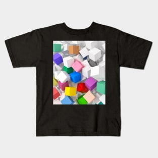 3D colored Candy cubes Kids T-Shirt